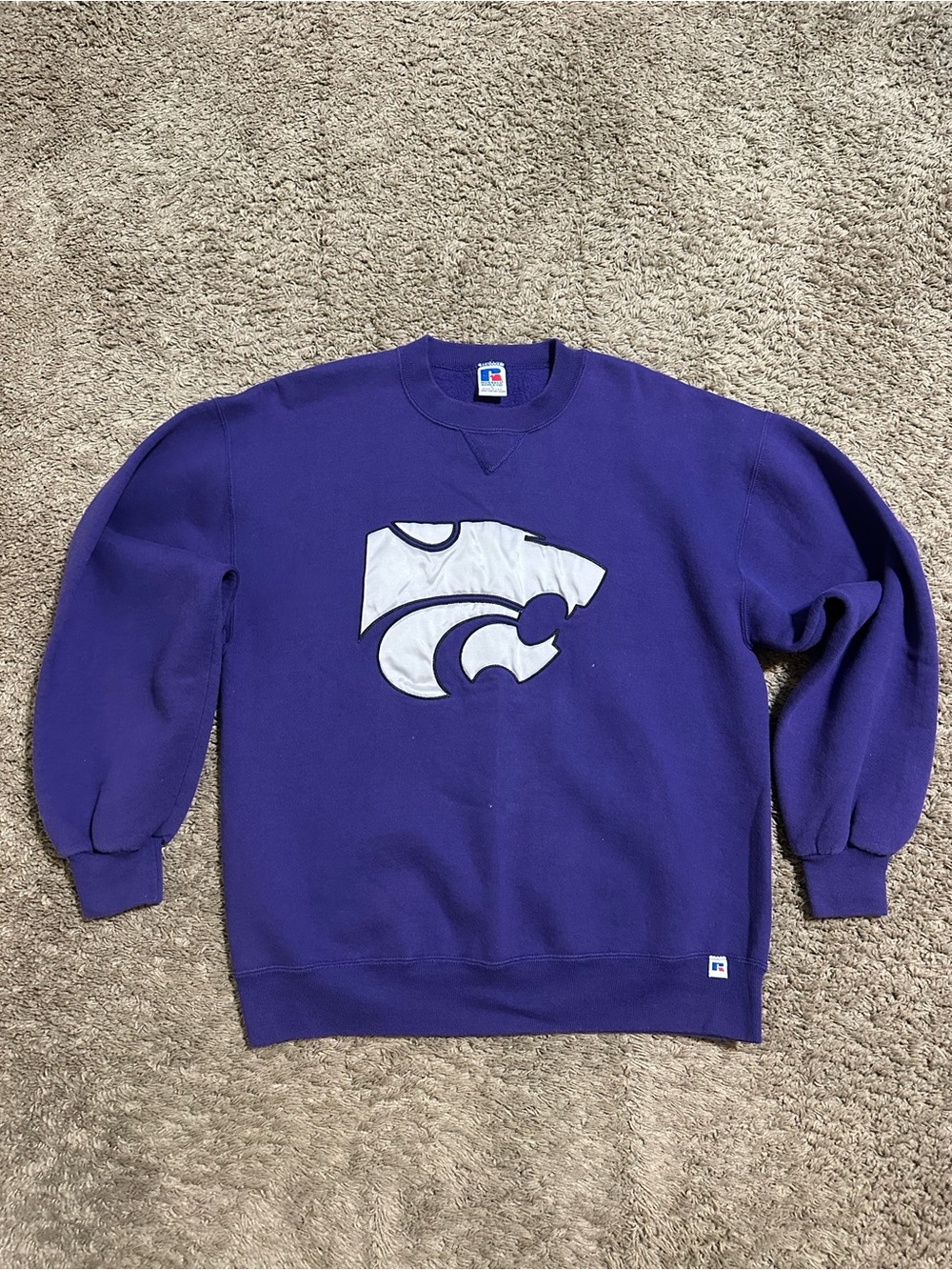 Vintage NCAA Kansas State “triple purple” sweater 90s size large